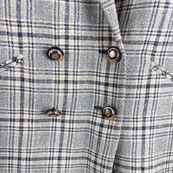 Veronica Beard Oria Double Breasted Dickey Jacket Blazer Black Tan Size 2 - Picture 3 of 10